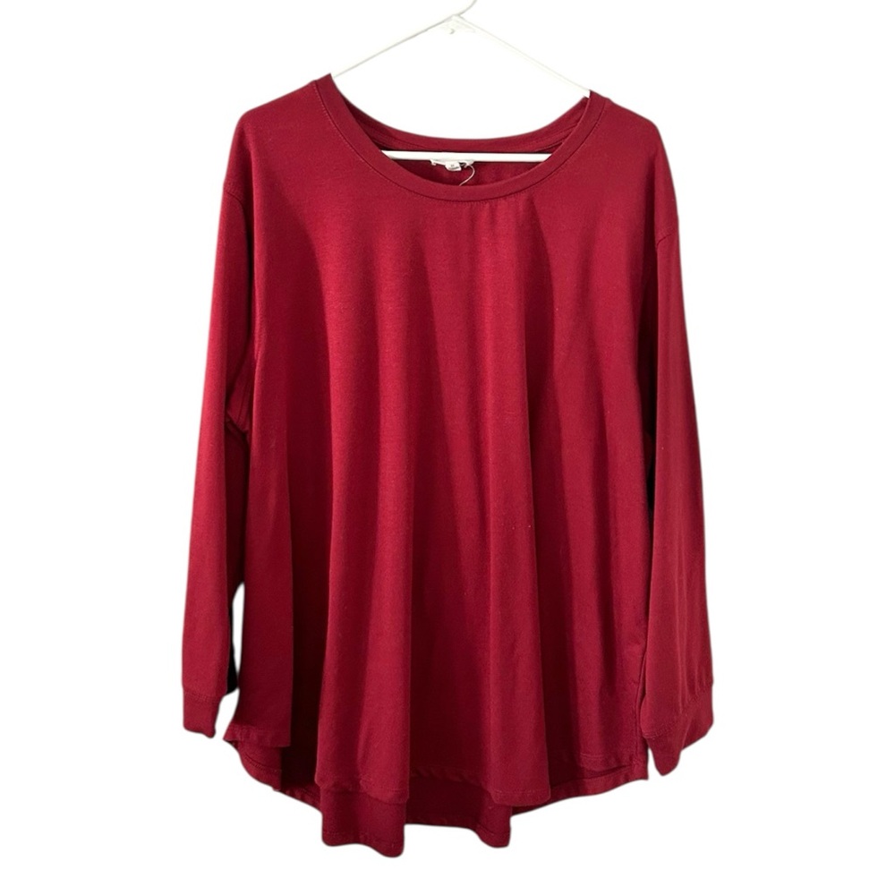 Jane & Dalancey Red Maroon Long Sleeve Top‎